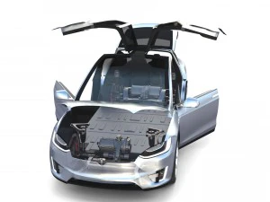 2017 tesla s-x-3 collection w chassis and interior 3D Model