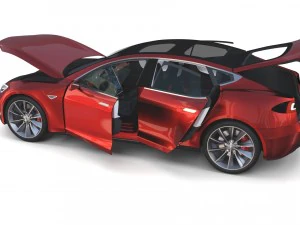 2017 tesla s-x-3 collection w chassis and interior 3D Model