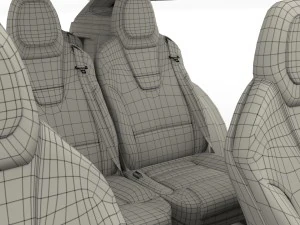 2017 tesla s-x-3 collection w chassis and interior 3D Model