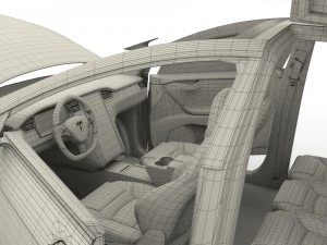 2017 tesla s-x-3 collection w chassis and interior 3D Model