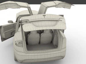 2017 tesla s-x-3 collection w chassis and interior 3D Model