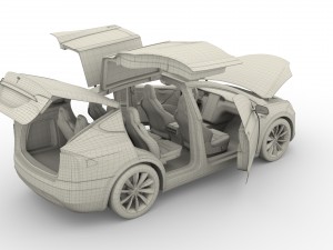 2017 tesla s-x-3 collection w chassis and interior Modelo 3D