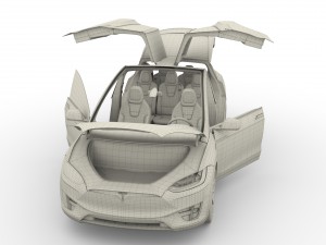 2017 tesla s-x-3 collection w chassis and interior Modelo 3D