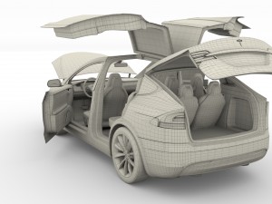 2017 tesla s-x-3 collection w chassis and interior Modelo 3D