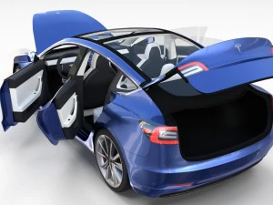 2017 tesla s-x-3 collection w chassis and interior 3D Model