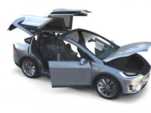 2017 tesla s-x-3 collection w chassis and interior 3D Model