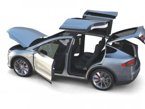 2017 tesla s-x-3 collection w chassis and interior 3D Model