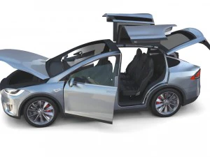 2017 tesla s-x-3 collection w chassis and interior 3D Model