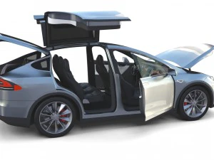 2017 tesla s-x-3 collection w chassis and interior 3D Model