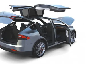 2017 tesla s-x-3 collection w chassis and interior 3D Model