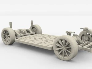 2017 tesla s-x-3 collection w chassis and interior 3D Model