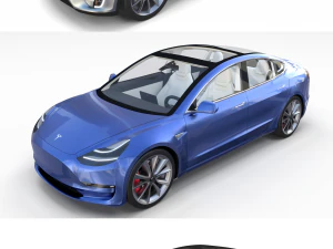 2017 tesla s-x-3 collection w interior 3D Model
