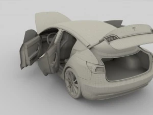 2017 tesla s-x-3 collection w interior 3D Model