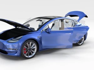 2017 tesla s-x-3 collection w interior 3D Model