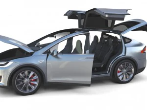 2017 tesla s-x-3 collection w interior 3D Model