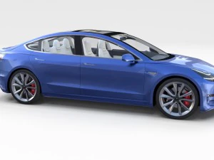 2017 tesla s-x-3 collection w interior 3D Model