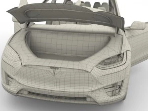 2017 tesla s-x-3 collection w interior 3D Model