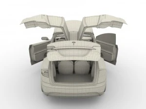 2017 tesla s-x-3 collection w interior 3D Model