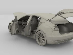 2017 tesla s-x-3 collection w interior 3D Model