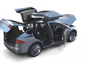 2017 tesla s-x-3 collection w interior 3D Model