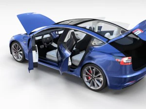 2017 tesla s-x-3 collection w interior 3D Model