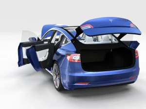 2017 tesla s-x-3 collection w interior 3D Model