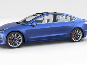2017 tesla s-x-3 collection w interior 3D Model