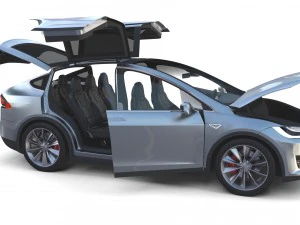2017 tesla s-x-3 collection w interior 3D Model