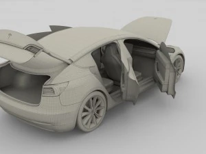 2017 tesla s-x-3 collection w interior 3D Model