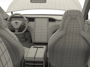 2017 tesla s-x-3 collection w interior 3D Model