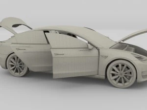 2017 tesla s-x-3 collection w interior 3D Model
