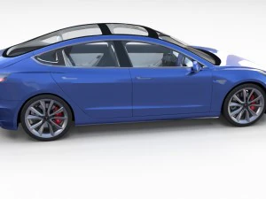 2017 tesla s-x-3 collection w interior 3D Model