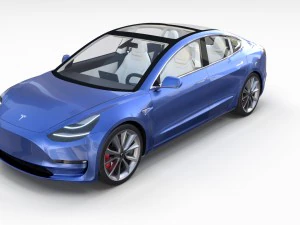2017 tesla s-x-3 collection w interior 3D Model