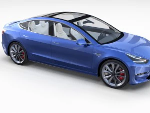 2017 tesla s-x-3 collection w interior 3D Model