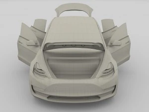 2017 tesla s-x-3 collection w interior 3D Model