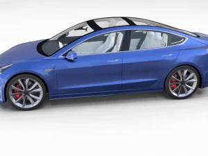 2017 tesla s-x-3 collection w interior 3D Model
