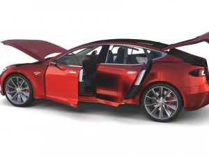 2017 tesla s-x-3 collection w interior 3D Model