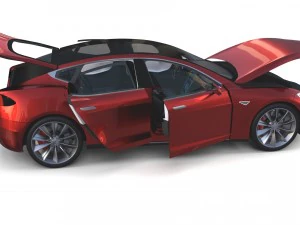 2017 tesla s-x-3 collection w interior 3D Model