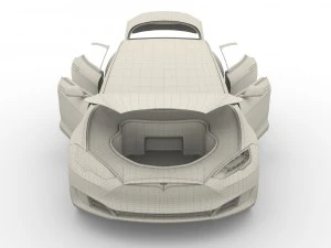 2017 tesla s-x-3 collection w interior 3D Model