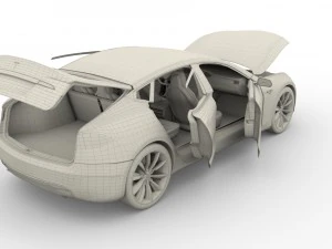 2017 tesla s-x-3 collection w interior 3D Model