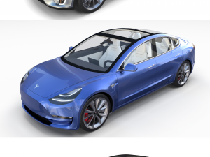 2017 tesla s-x-3 collection 3D 모델