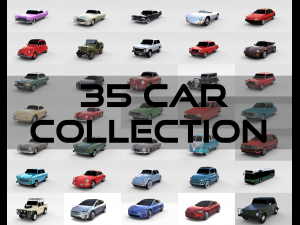 35 car high detail collection 3D Model