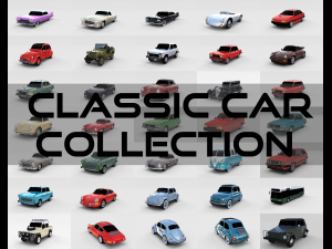 32 classic car collection 3D Model