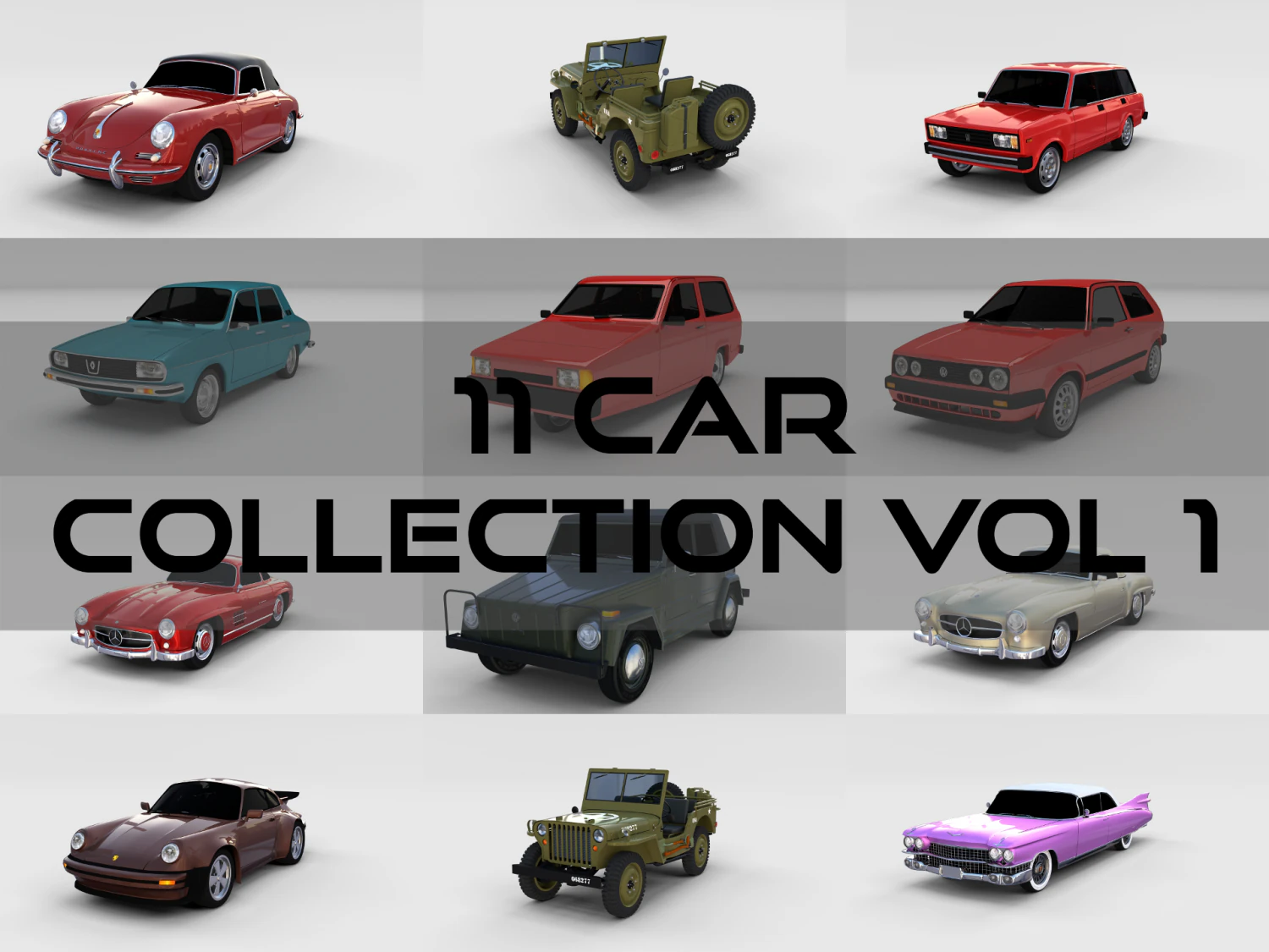 car collection vol 1 3D Model .c4d .max .obj .3ds .fbx .stl .blend 