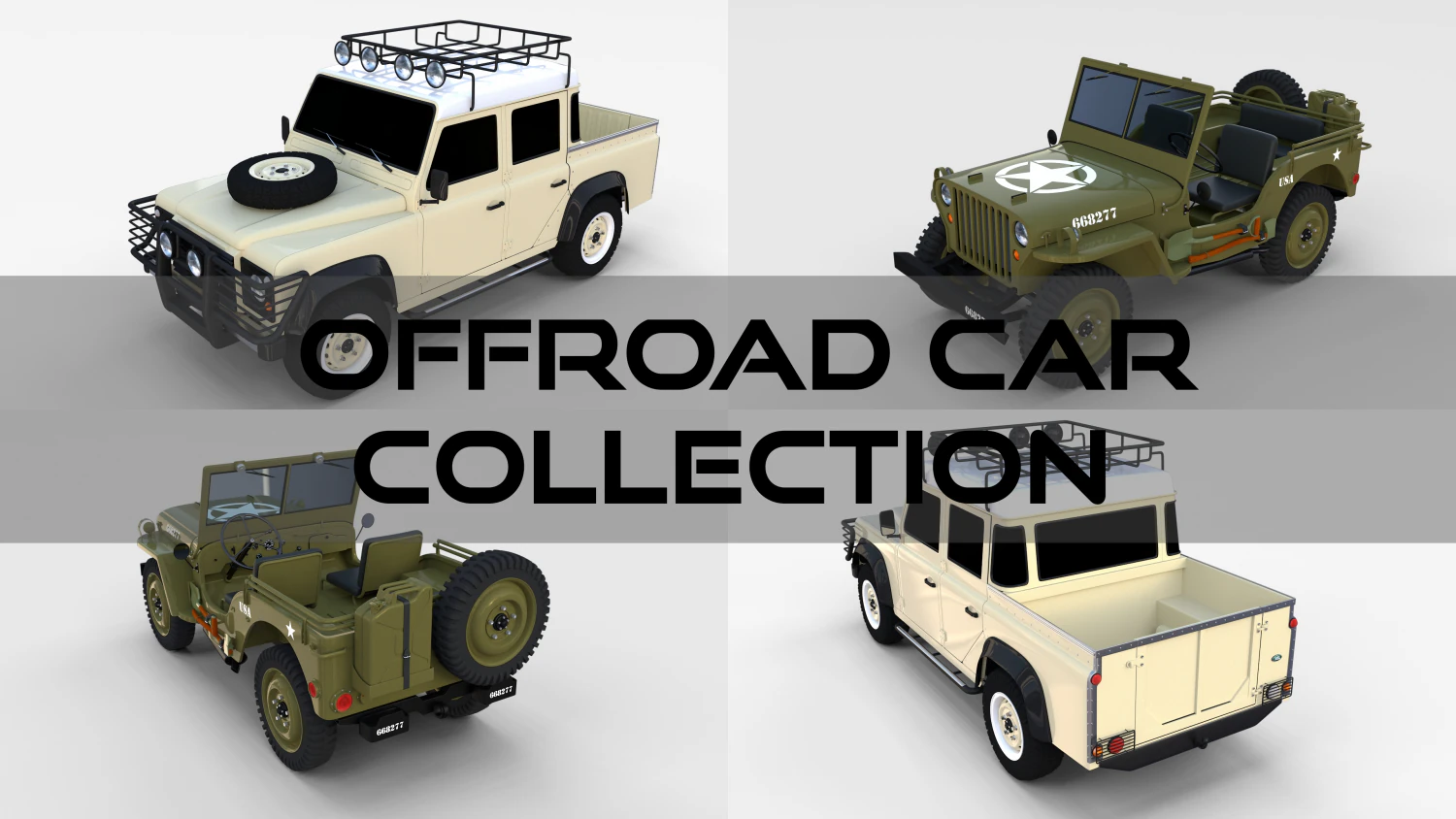 offroad car collection 3D Model .c4d .max .obj .3ds .fbx .stl .blend 
