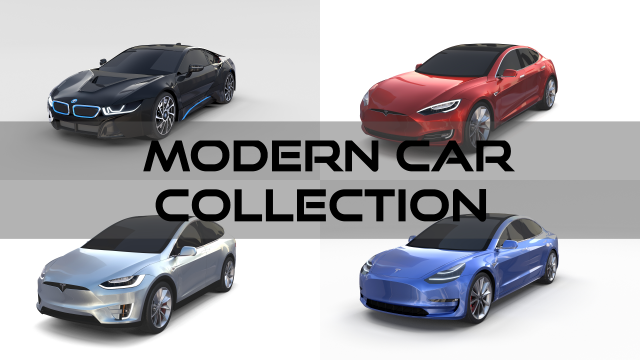 modern car collection 3D Model .c4d .max .obj .3ds .fbx .stl .blend 