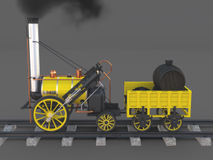the stephenson animated rocket locomotive 3D Model