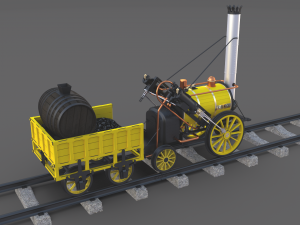 the stephenson animated rocket locomotive 3D Model