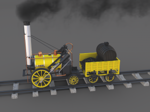 the stephenson animated rocket locomotive 3D Model