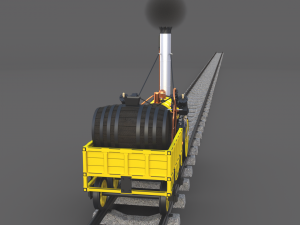 the stephenson animated rocket locomotive 3D Model
